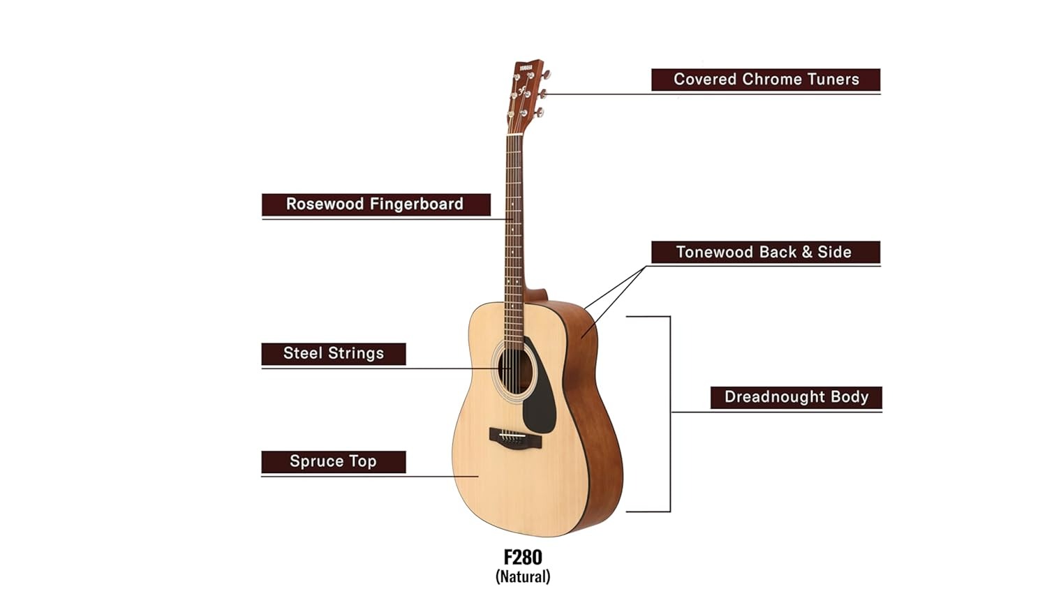 Yamaha F280 Acoustic Guitar - Image 2
